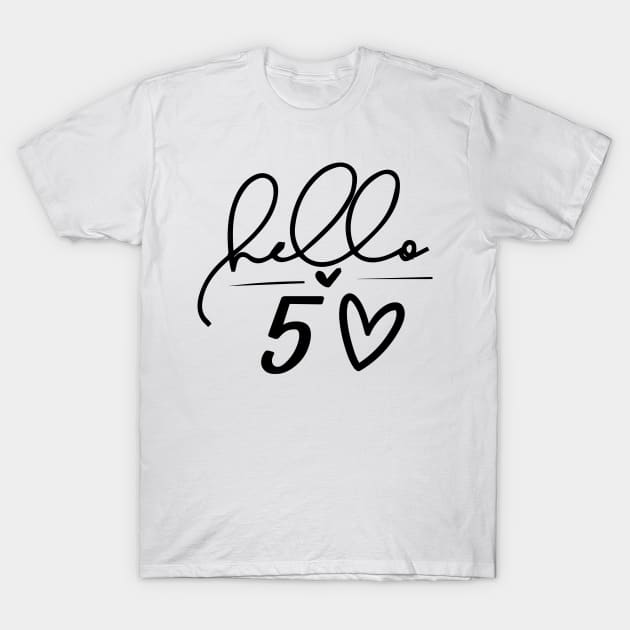 Hello 50 Heart,Funny 50th Birthday T-Shirt by Islanr